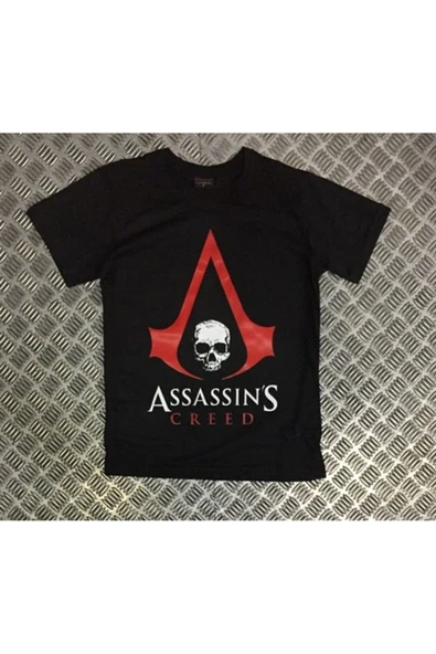 fame-stoned Unisex Siyah Assassın's Creed Baskılı T-shirt ürün görseli 1