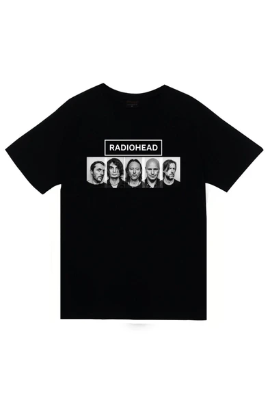fame-stoned Radiohead Baskılı Unisex Siyah %100 Pamuk T-shirt ürün görseli 1