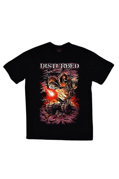 fame-stoned Disturbed Baskılı T-shirt ürün görseli 1