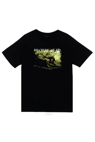 fame-stoned Machine Head Unisex %100 Pamuk Siyah T-shirt ürün görseli 1