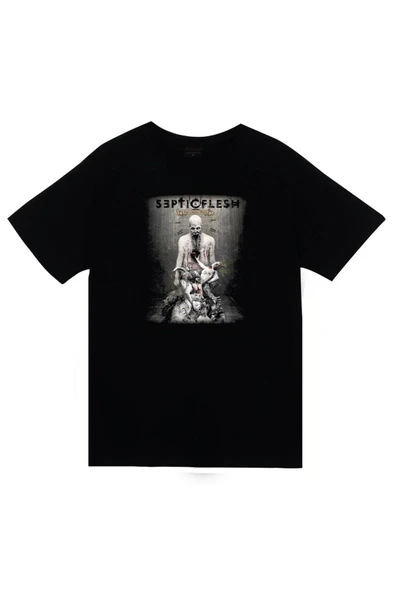 fame-stoned Septicflesh Baskılı Unisex %100 Pamuk Siyah T-shirt ürün görseli 1