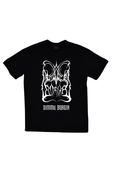 fame-stoned  Dimmu Borgir Baskılı Unisex %100 Pamuk Siyah T-shirt ürün görseli 1
