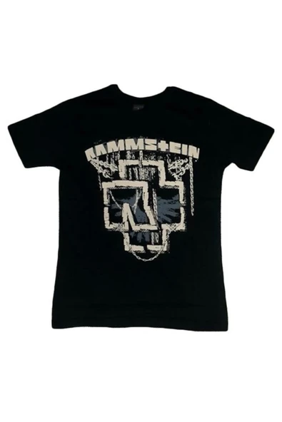 fame-stoned Rammstein Baskılı Unisex %100 Pamuk Siyah T-shirt ürün görseli 1