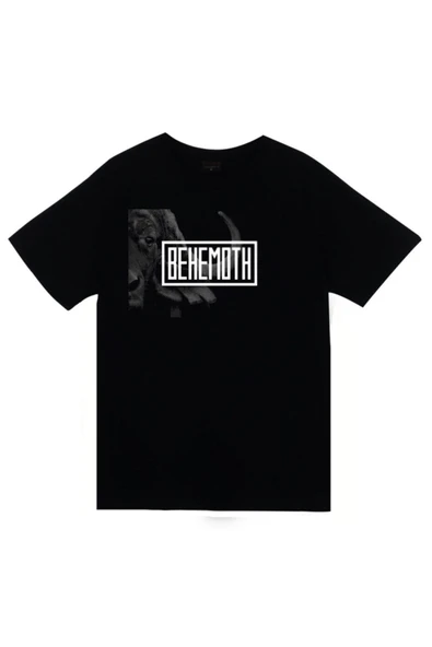 fame-stoned Behemoth Baskılı Unisex %100 Pamuk Siyah T-shirt ürün görseli 1