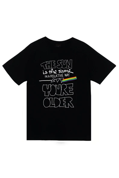 fame-stoned Pink Floyd Baskılı Unisex %100 Pamuk Siyah T-shirt ürün görseli 1