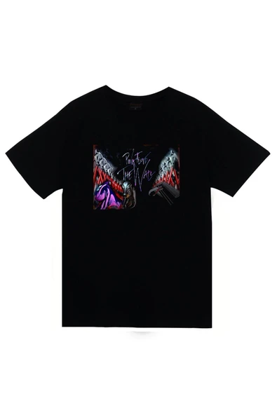 fame-stoned Pink Floyd Baskılı Unisex %100 Pamuk Siyah T-shirt ürün görseli 1