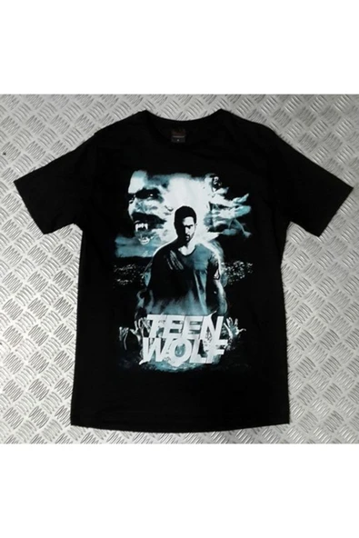 fame-stoned Teen Wolf Dizi Baskılı Unisex %100 Pamuk Siyah T-shirt ürün görseli 1