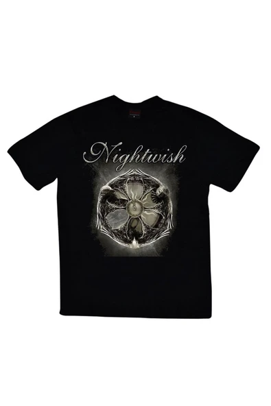 fame-stoned Nightwish Baskılı Unisex %100 Pamuk Siyah T-shirt ürün görseli 1
