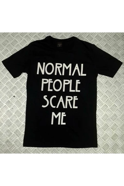 fame-stoned Normal People Scare Me Baskılı T-shirt ürün görseli 1