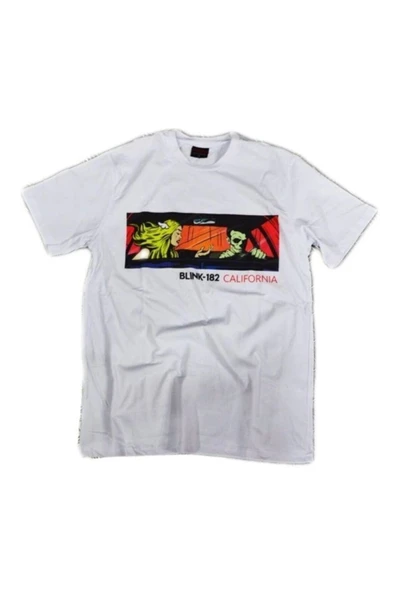 fame-stoned Erkek Beyaz Blink Baskılı T-shirt ürün görseli 1