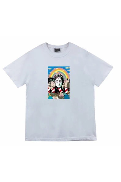 fame-stoned The Beatles Baskılı Unisex %100 Pamuk Beyaz T-shirt ürün görseli 1