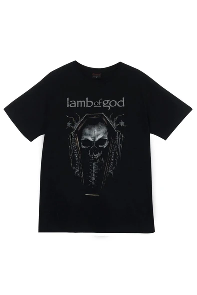 fame-stoned Lamb Of God Baskılı Unisex %100 Pamuk Siyah T-shirt ürün görseli 1