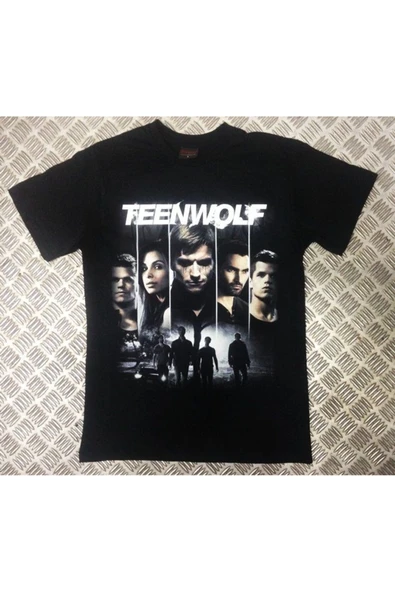 fame-stoned Teen Wolf Dizi Baskılı Unisex %100 Pamuk Siyah T-shirt ürün görseli 1