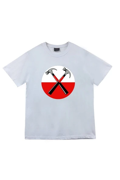 fame-stoned Pink Floyd Baskılı Unisex %100 Pamuk Beyaz T-shirt ürün görseli 1