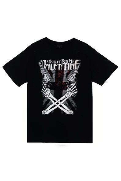 fame-stoned Bullet For My Valentine Baskılı Unisex %100 Pamuk Siyah T-shirt ürün görseli 1