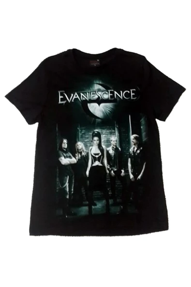 fame-stoned Evanescence Baskılı Unisex %100 Pamuk Siyah T-shirt ürün görseli 1
