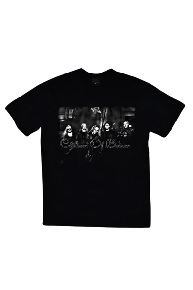 fame-stoned Unisex Siyah Children Of Bodom Baskılı %100 Pamuk T-shirt ürün görseli 1
