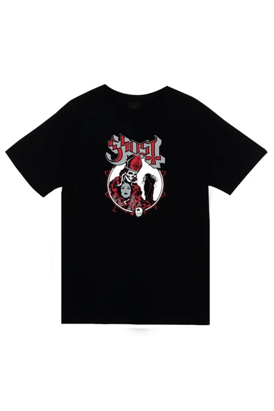 fame-stoned Ghost Baskılı Unisex %100 Pamuk Siyah T-shirt ürün görseli 1