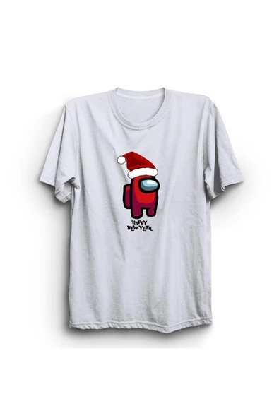 fame-stoned Among Us Yeni Yıl Noel Baba Happy New Year Baskılı Tshirt ürün görseli 1
