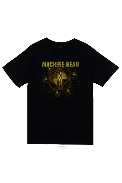 fame-stoned Machine Head Unisex %100 Pamuk Siyah T-shirt ürün görseli 1