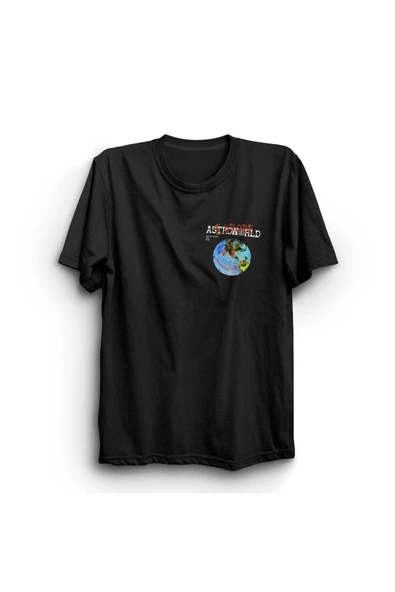 fame-stoned Travis Scott Astroworld Baskılı Tshirt ürün görseli 1