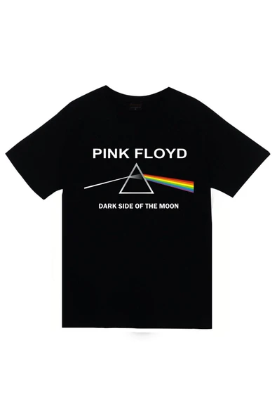 fame-stoned Pink Floyd Baskılı Unisex %100 Pamuk Siyah T-shirt ürün görseli 1