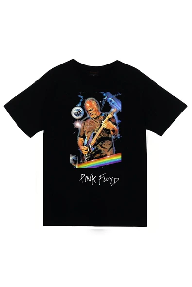 fame-stoned Pink Floyd Baskılı Unisex %100 Pamuk Siyah T-shirt ürün görseli 1