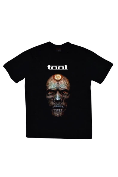 fame-stoned Tool Baskılı Unisex %100 Pamuk Siyah T-shirt ürün görseli 1