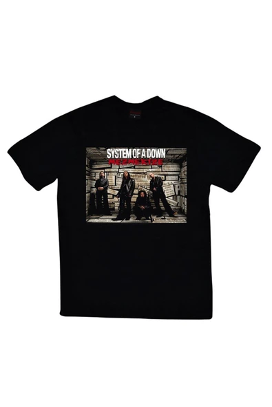 fame-stoned System Of A Down Unisex Baskılı Siyah %100 Pamuk T-shirt ürün görseli 1
