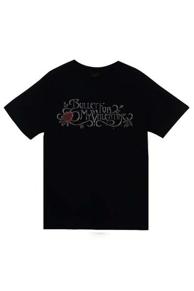 fame-stoned Bullet For My Valentine Baskılı Unisex %100 Pamuk Siyah T-shirt ürün görseli 1