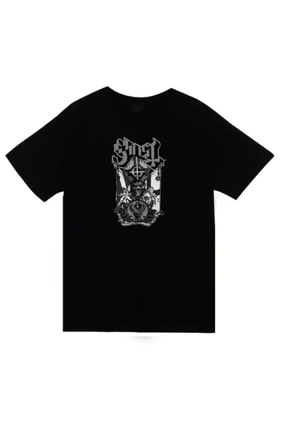 fame-stoned Ghost Baskılı Unisex %100 Pamuk Siyah T-shirt ürün görseli 1