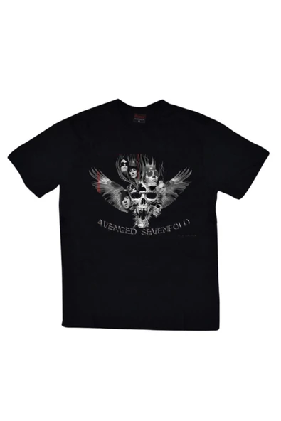 fame-stoned Avenged Sevenfold Baskılı Unisex %100 Pamuk Siyah T-shirt ürün görseli 1