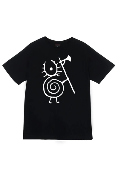 fame-stoned Heilung Baskılı Unisex %100 Pamuk Siyah T-shirt ürün görseli 1