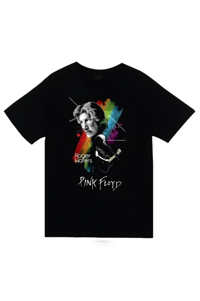 fame-stoned Pink Floyd Baskılı Unisex %100 Pamuk Siyah T-shirt ürün görseli 1