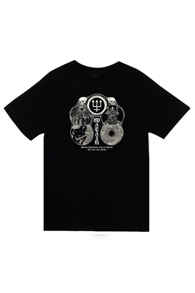 fame-stoned Watain Baskılı Unisex %100 Pamuk Siyah T-shirt ürün görseli 1