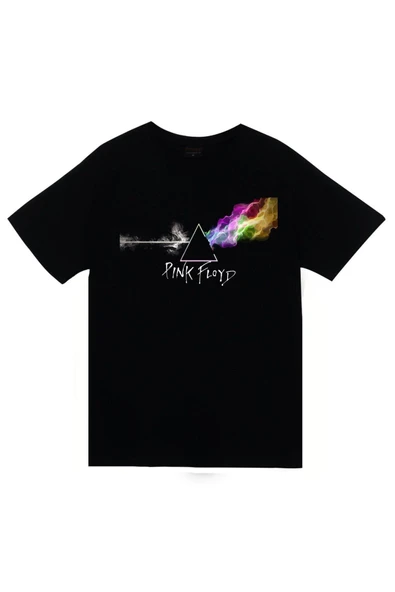fame-stoned Pink Floyd Baskılı Unisex %100 Pamuk Siyah T-shirt ürün görseli 1