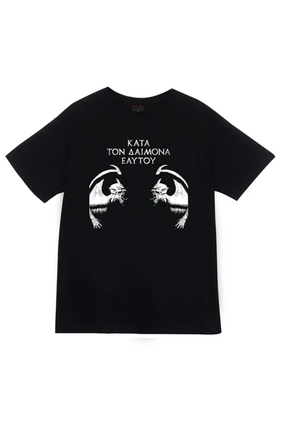 fame-stoned Rotting Christ Baskılı Unisex %100 Pamuk Siyah T-shirt ürün görseli 1