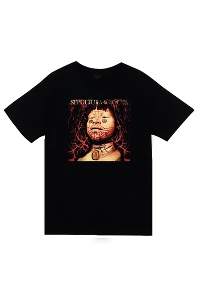 fame-stoned Unisex Siyah Sepultura Baskılı T-shirt ürün görseli 1