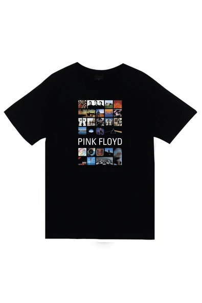fame-stoned Pink Floyd Baskılı Unisex %100 Pamuk Siyah T-shirt ürün görseli 1