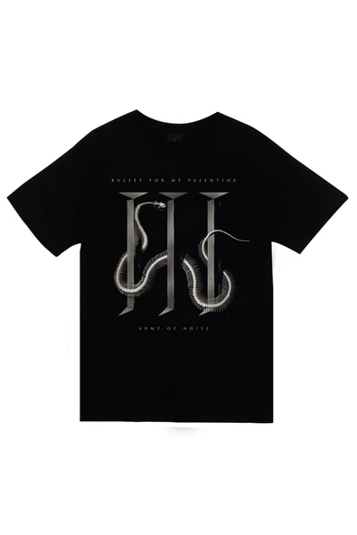 fame-stoned Bullet For My Valentine Baskılı Unisex %100 Pamuk Siyah T-shirt ürün görseli 1