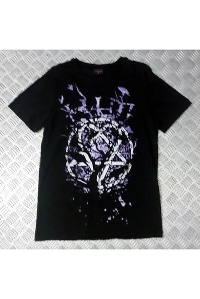 fame-stoned Him Baskılı Unisex %100 Pamuk Siyah T-shirt ürün görseli 1