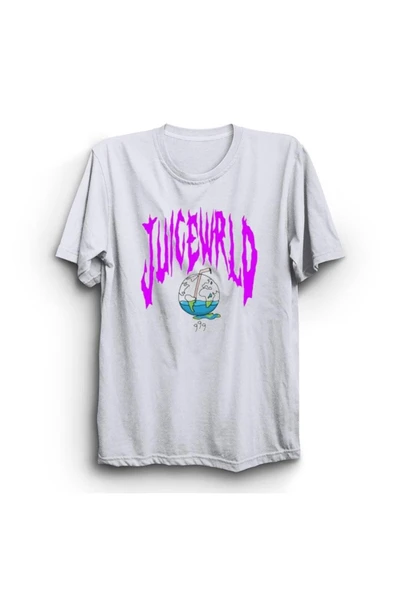 fame-stoned Beyaz Juice Wrld Hiphop Rap Baskılı Tshirt ürün görseli 1