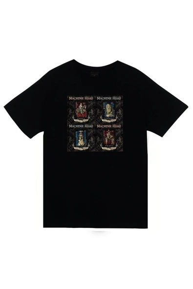 fame-stoned Machine Head Unisex %100 Pamuk Siyah T-shirt ürün görseli 1