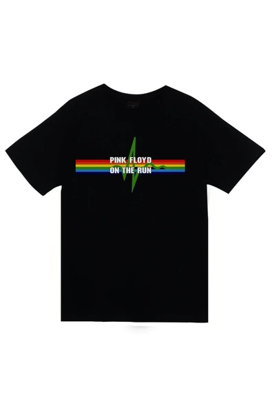 fame-stoned Pink Floyd Baskılı Unisex %100 Pamuk Siyah T-shirt ürün görseli 1