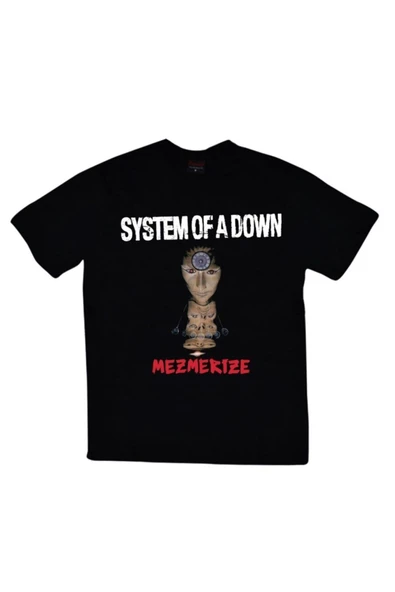 fame-stoned System Of A Down Unisex Baskılı Siyah %100 Pamuk T-shirt ürün görseli 1