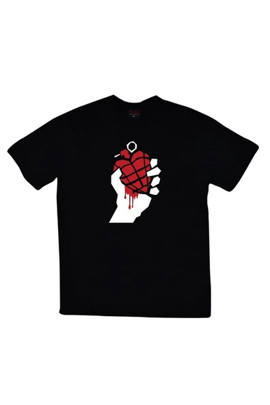 fame-stoned Green Day Baskılı Unisex %100 Pamuk Siyah T-shirt ürün görseli 1
