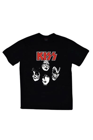 fame-stoned  Siyah Kiss Baskılı T-shirt ürün görseli 1