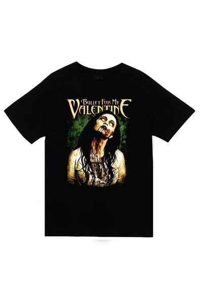 fame-stoned Bullet For My Valentine Baskılı Unisex %100 Pamuk Siyah T-shirt ürün görseli 1