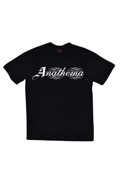 fame-stoned  Anathema Baskılı Unisex %100 Pamuk Siyah T-shirt ürün görseli 1