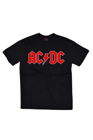 fame-stoned  Unisex Siyah Ac-dc Baskılı T-shirt ürün görseli 1